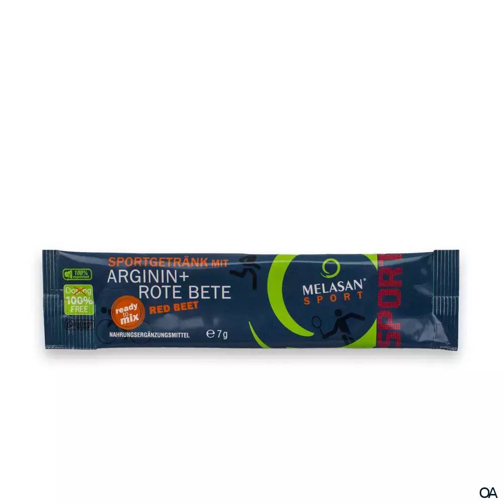 Melasan Sport Sportgetränk mit Arginin + Rote Bete Pulver-Sticks 7 g Melasan Sport Sportgetränk mit Arginin + Rote Bete Pulver-Sticks 7 g