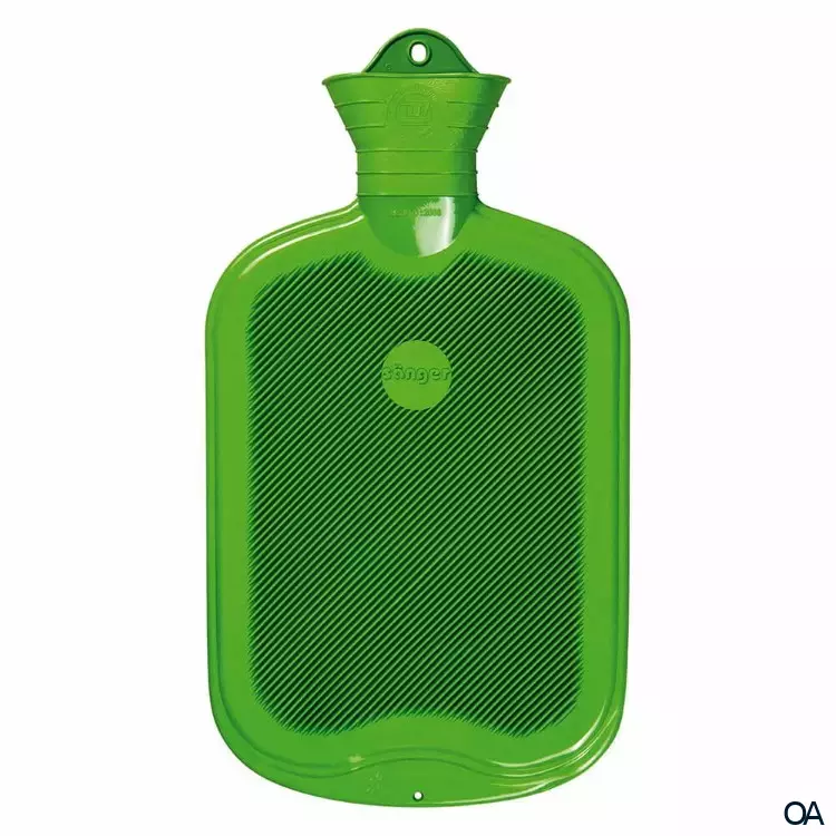 Sänger Wärmeflasche Gummi einseitig mit Lamellen Grün 2,0 L