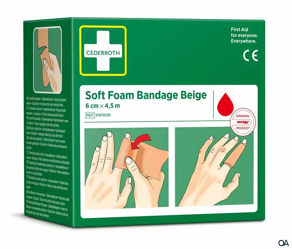 CEDERROTH Soft Foam Bandage Beige 6 cm x 4,5 m