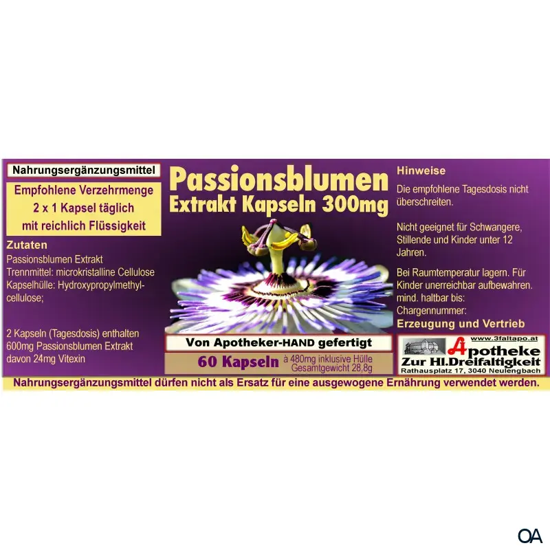 Passionsblumen 300 mg Extrakt Kapseln