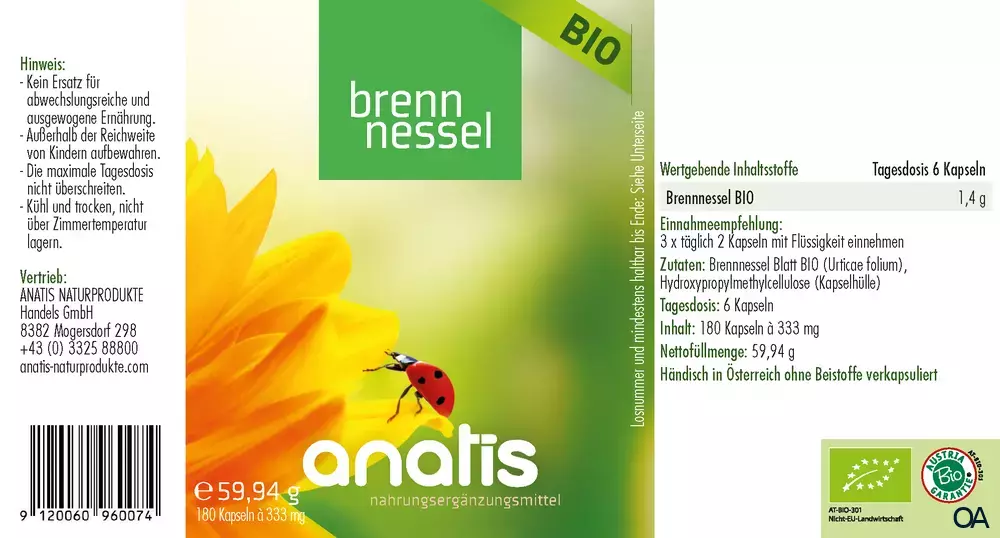 anatis Brennnessel BIO Kapseln anatis Brennnessel BIO Kapseln