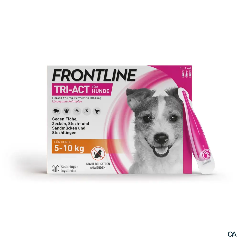 Frontline TRI-ACT® Lösung zum Auftropfen für Hunde 5 - 10 kg Frontline TRI-ACT® Lösung zum Auftropfen für Hunde 5 - 10 kg