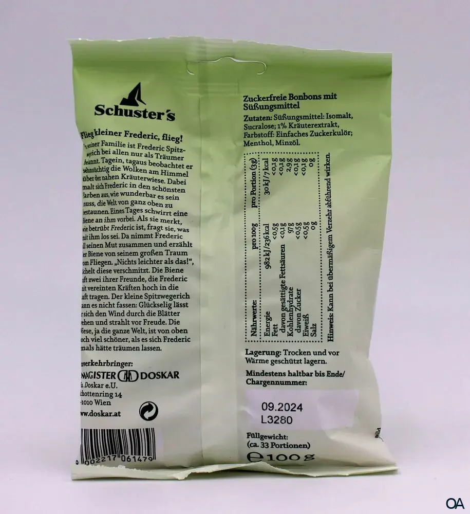 Schuster’s Kräuter Zuckerl ohne Zucker