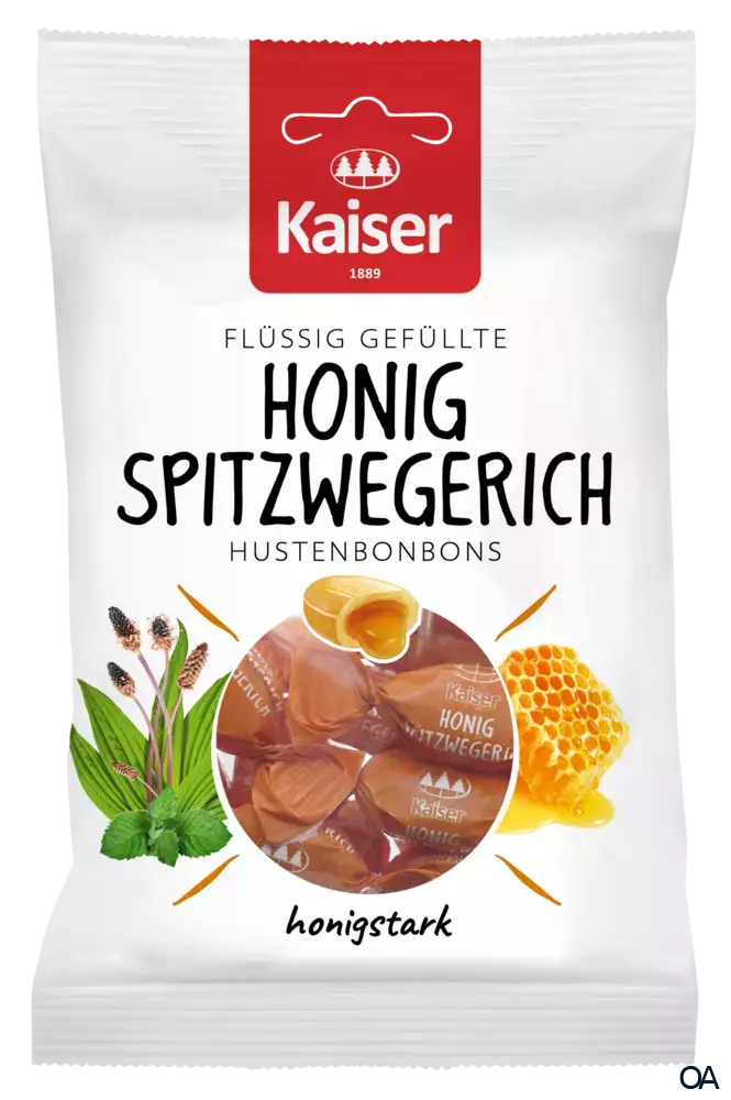 Kaiser Honig Spitzwegerich Hustenbonbons flüssig gefüllt mit Honig Kaiser Honig Spitzwegerich Hustenbonbons flüssig gefüllt mit Honig