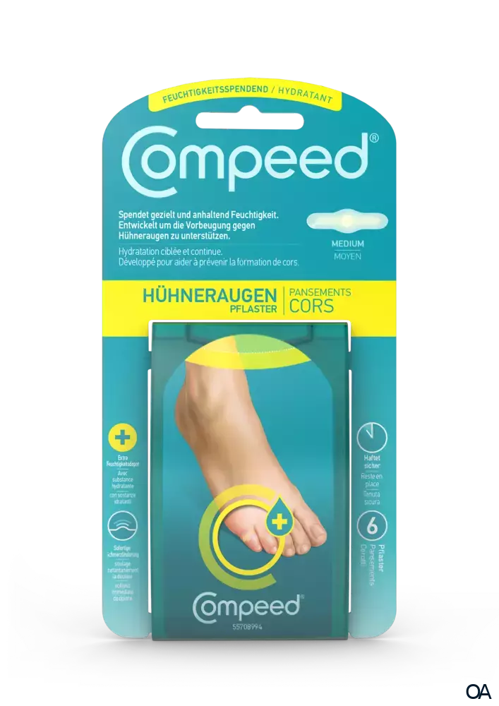 Compeed Hühneraugenpflaster Medium + feuchtigkeitsspendend Compeed Hühneraugenpflaster Medium + feuchtigkeitsspendend