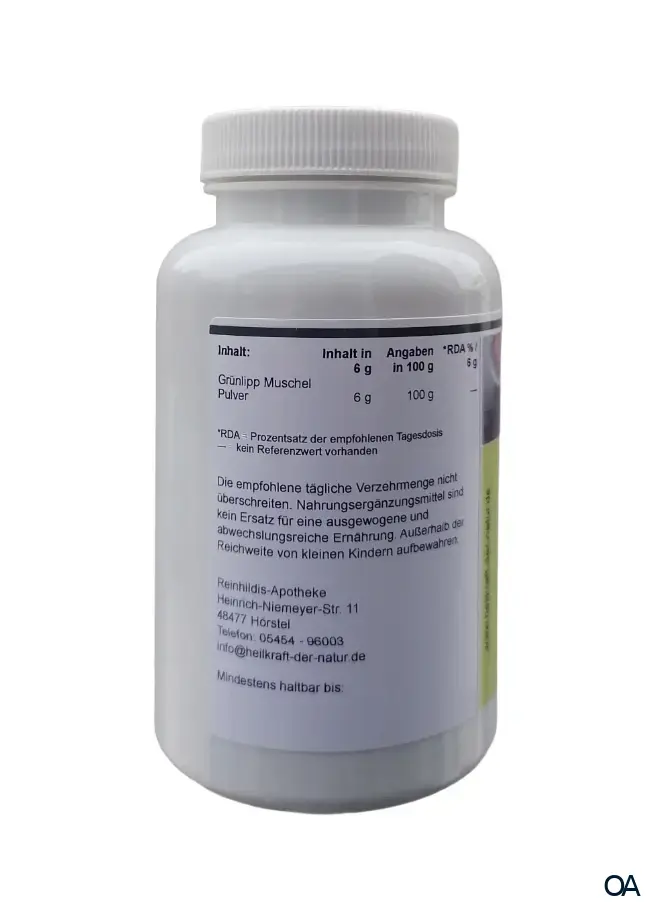 Reinhildis Apotheke Grünlippmuschel Pulver Reinhildis Apotheke Grünlippmuschel Pulver