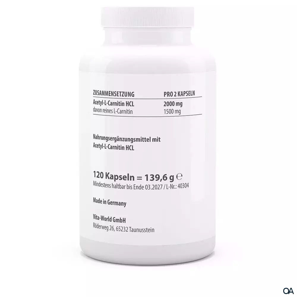 Vitaworld Acetyl-L-Carnitin HCL Kapseln Vitaworld Acetyl-L-Carnitin HCL Kapseln