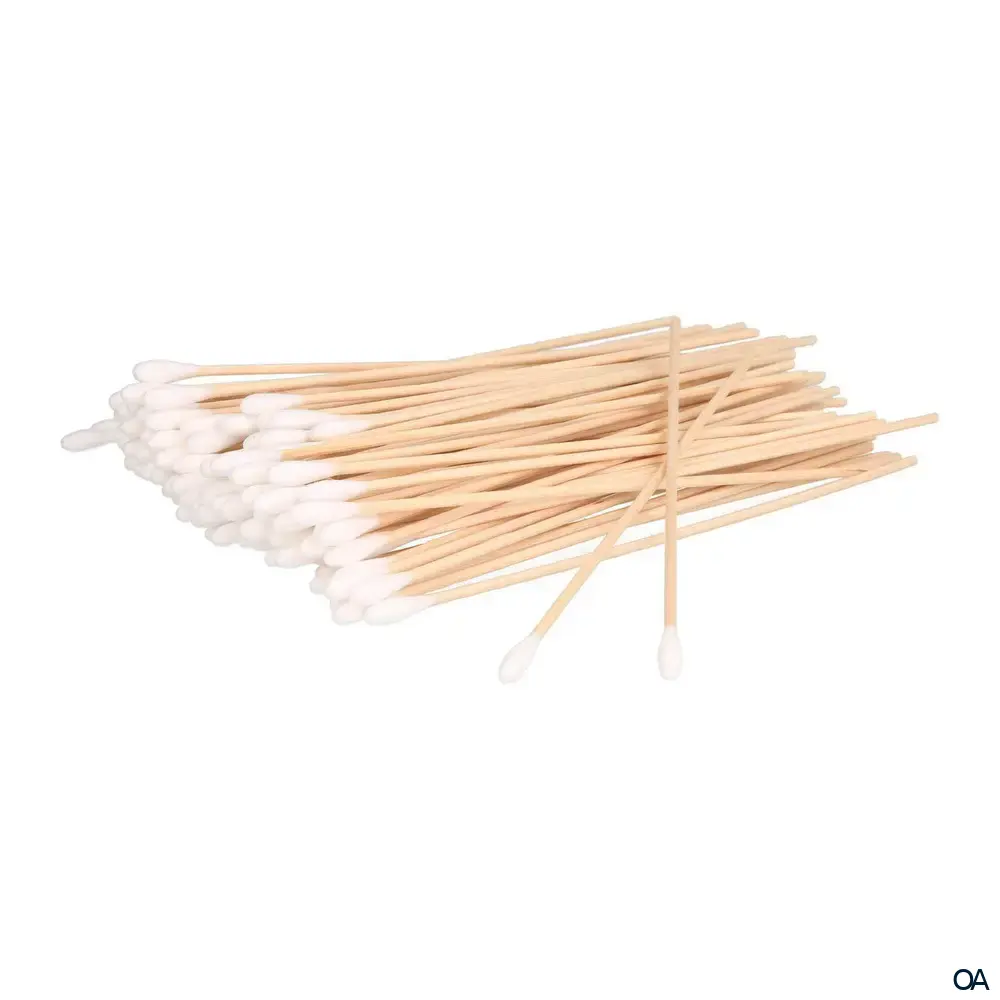 Nobamed Wattestäbchen Holzträger mit Wattekopf 4-5 mm, 15 cm lang, unsteril