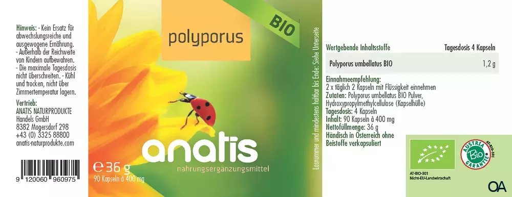 anatis Polyporus Pilz BIO Kapseln anatis Polyporus Pilz BIO Kapseln