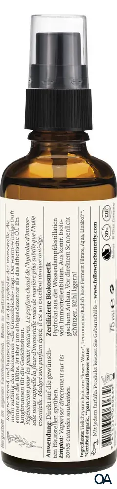 Farfalla Immortelle, Bio-Pflanzenwasser, regenerierend Farfalla Immortelle, Bio-Pflanzenwasser, regenerierend