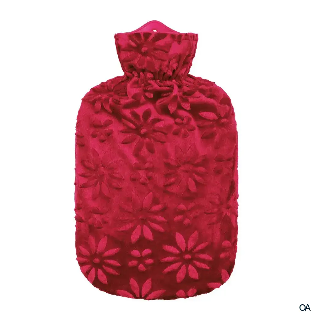 Sänger Wärmflasche mit Flauschbezug, Brombeere - 2,0L