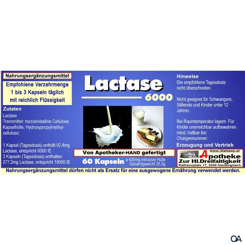 Lactase 6.000 Units Kapseln