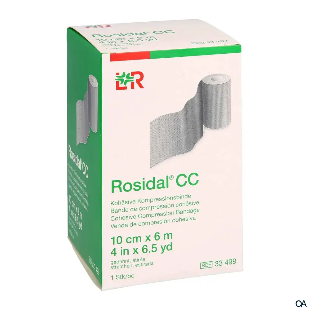 Rosidal® CC Latexfreie kohäsive Kompressionsbinde 10 cm x 6 m Rosidal® CC Latexfreie kohäsive Kompressionsbinde 10 cm x 6 m