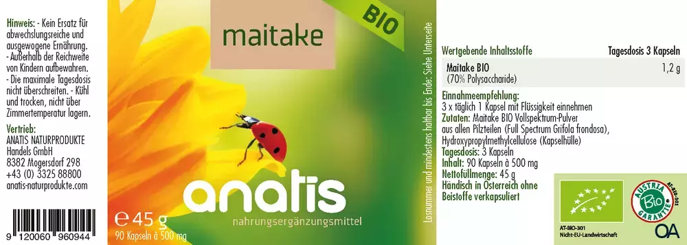 anatis Maitake Pilz BIO Kapseln anatis Maitake Pilz BIO Kapseln