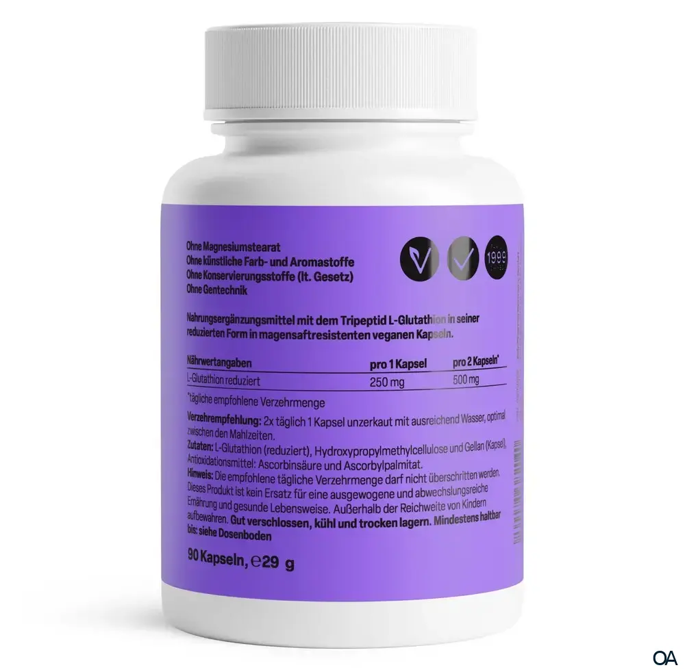 ZeinPharma Reduziertes L-Glutathion 250 mg Kapseln ZeinPharma Reduziertes L-Glutathion 250 mg Kapseln