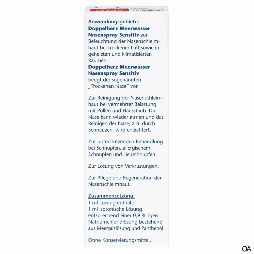 Doppelherz aktiv Meerwasser Nasenspray Sensitiv Doppelherz aktiv Meerwasser Nasenspray Sensitiv