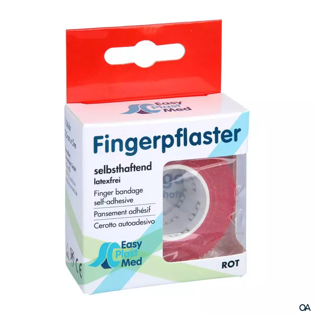 EasyPlast Med Fingerpflaster 2,5 cm x 5 m Rot
