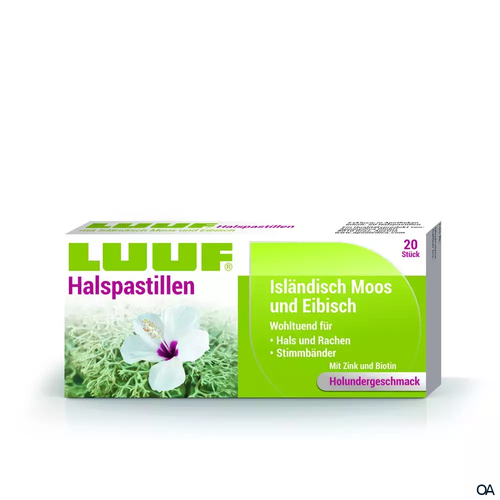 LUUF® Halspastillen mit Isländisch Moos und Eibisch LUUF® Halspastillen mit Isländisch Moos und Eibisch