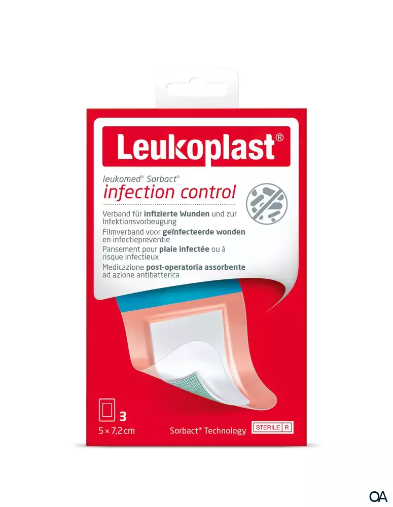 Leukoplast Leukomed® Sorbact® infection control steriler Wundverband 5 x 7,2 cm