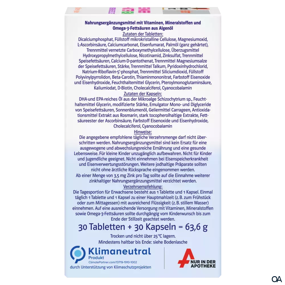 Doppelherz system Schwangere + Mütter vegan 30 Tabletten + 30 Kapseln Doppelherz system Schwangere + Mütter vegan 30 Tabletten + 30 Kapseln