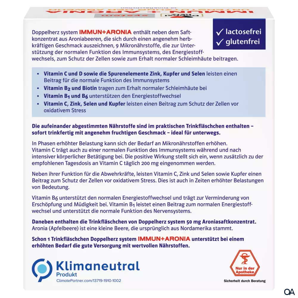 Doppelherz system IMMUN + ARONIA Trinkfläschchen