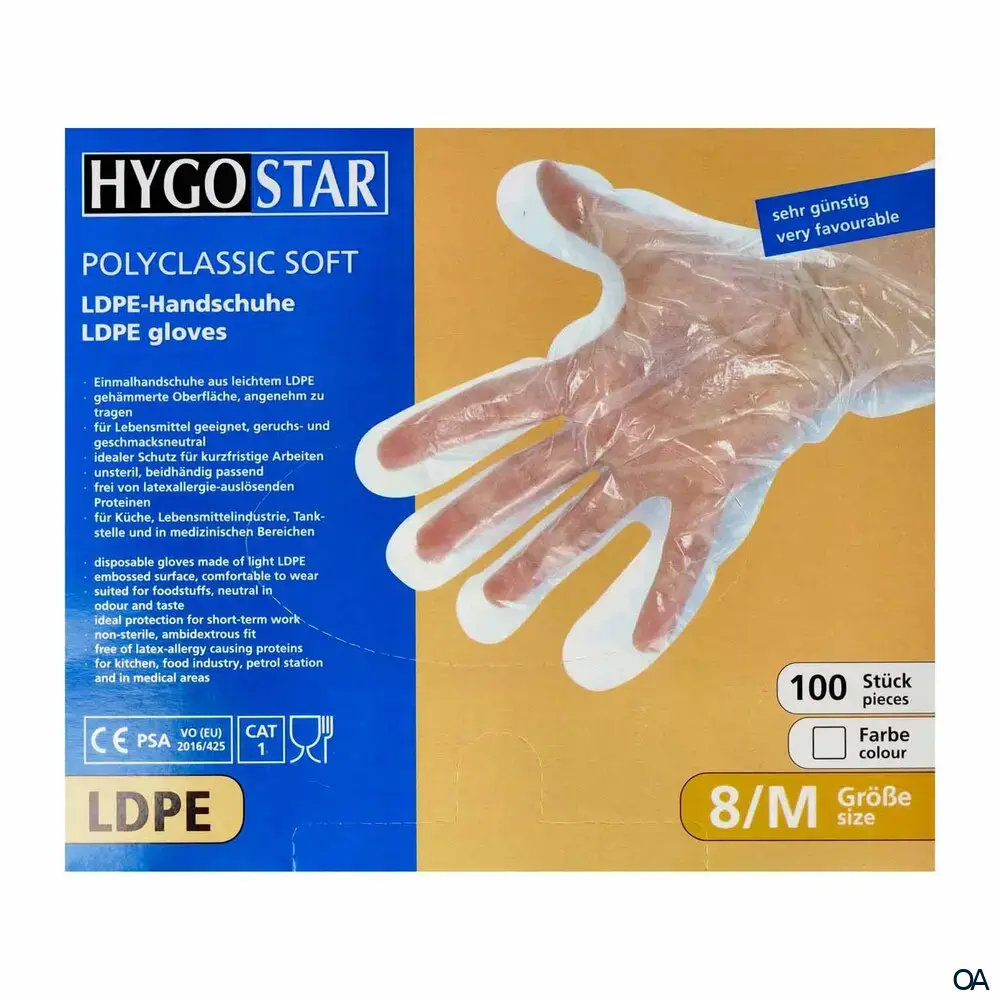 Hygostar® Polyclassic Soft LDPE Einweghandschuhe - Größe M