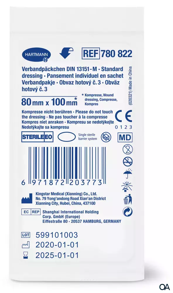 HARTMANN Verbandpäckchen medium, 80 x 100 mm