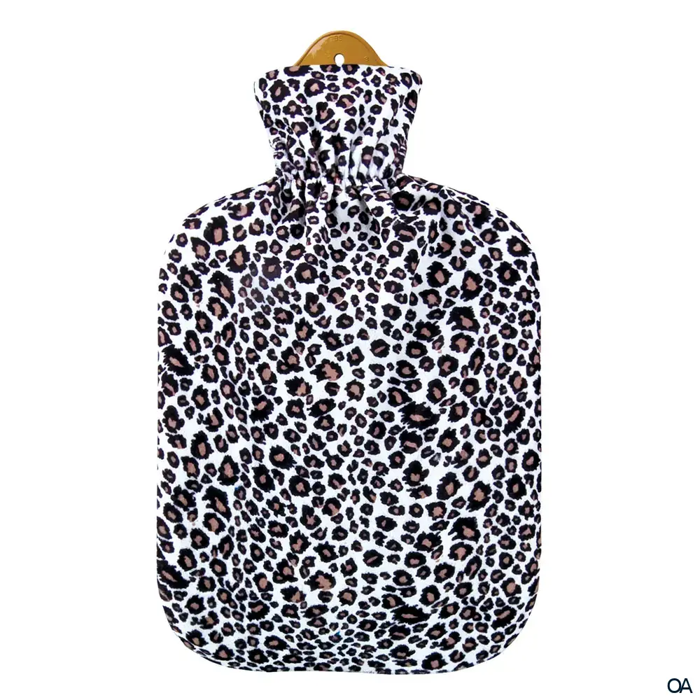 Sänger Wärmflasche mit Velour-Bezug Dschungeldesign "Jaguar" - 2L
