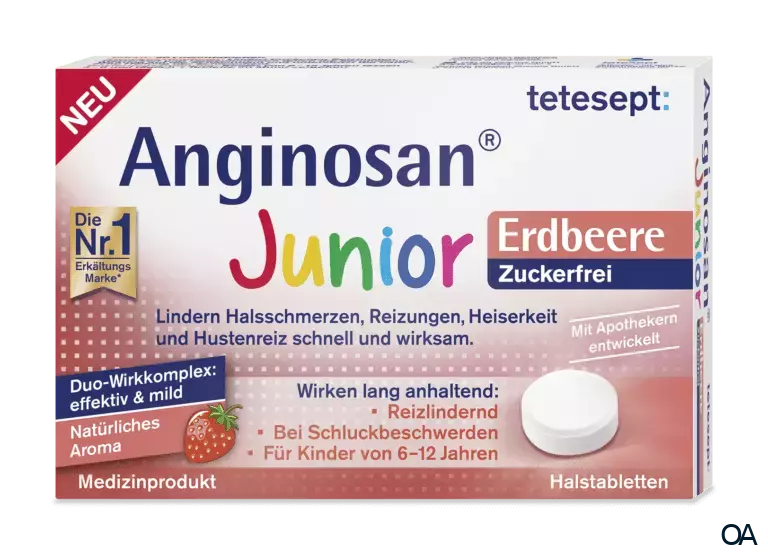 tetesept Anginosan Halstabletten Junior Erdbeere zuckerfrei