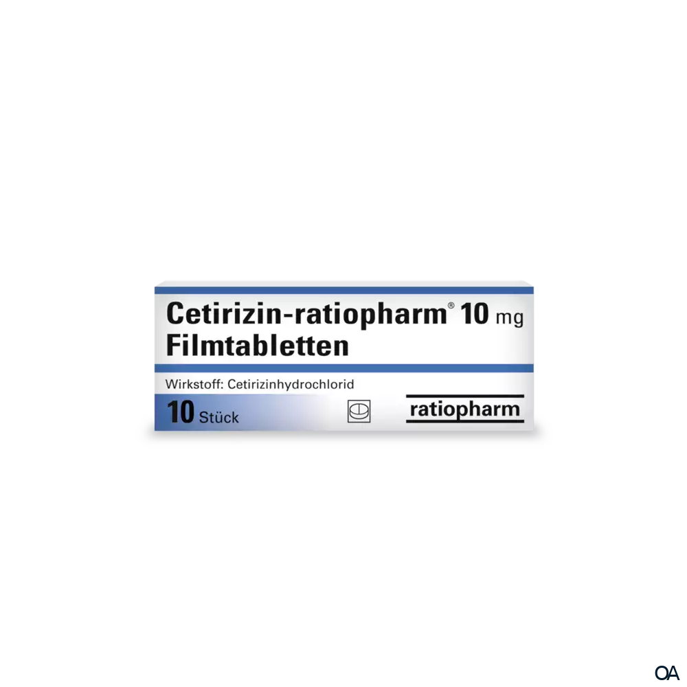 Cetirizin ratiopharm 10 mg Filmtabletten Cetirizin ratiopharm 10 mg Filmtabletten