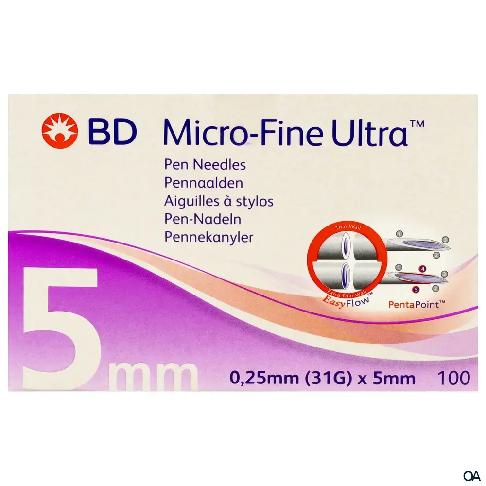 BD Micro-Fine Ultra™ Pen-Nadeln, 31 G, 0,25 x 5 mm