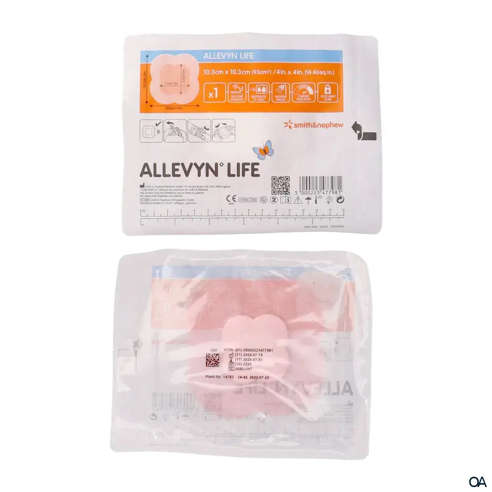 ALLEVYN LIFE Schaumverband steril, 10,3 x 10,3 cm