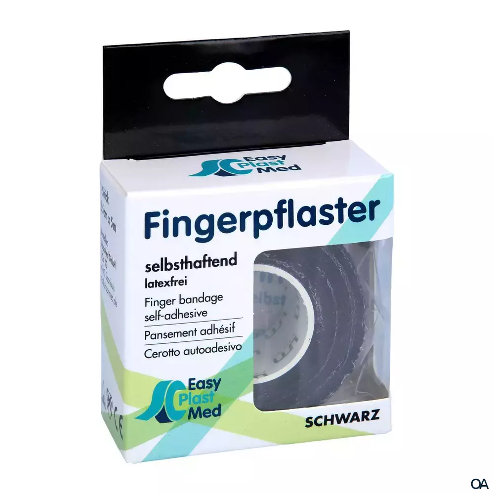 EasyPlast Med Fingerpflaster 2,5 cm x 5 m Schwarz