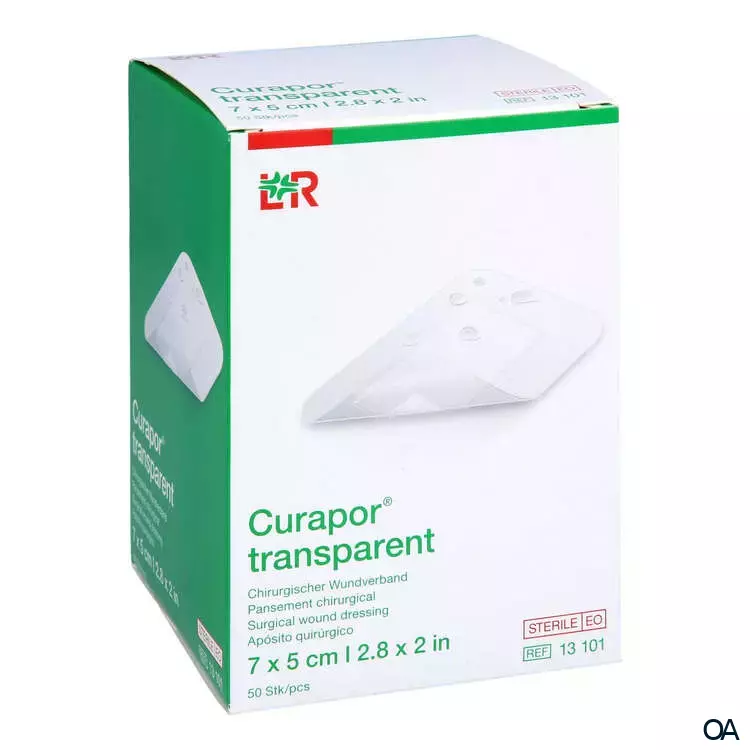Curapor® transparent Chirurgischer Wundverband, steril 7 x 5 cm Curapor® transparent Chirurgischer Wundverband, steril 7 x 5 cm