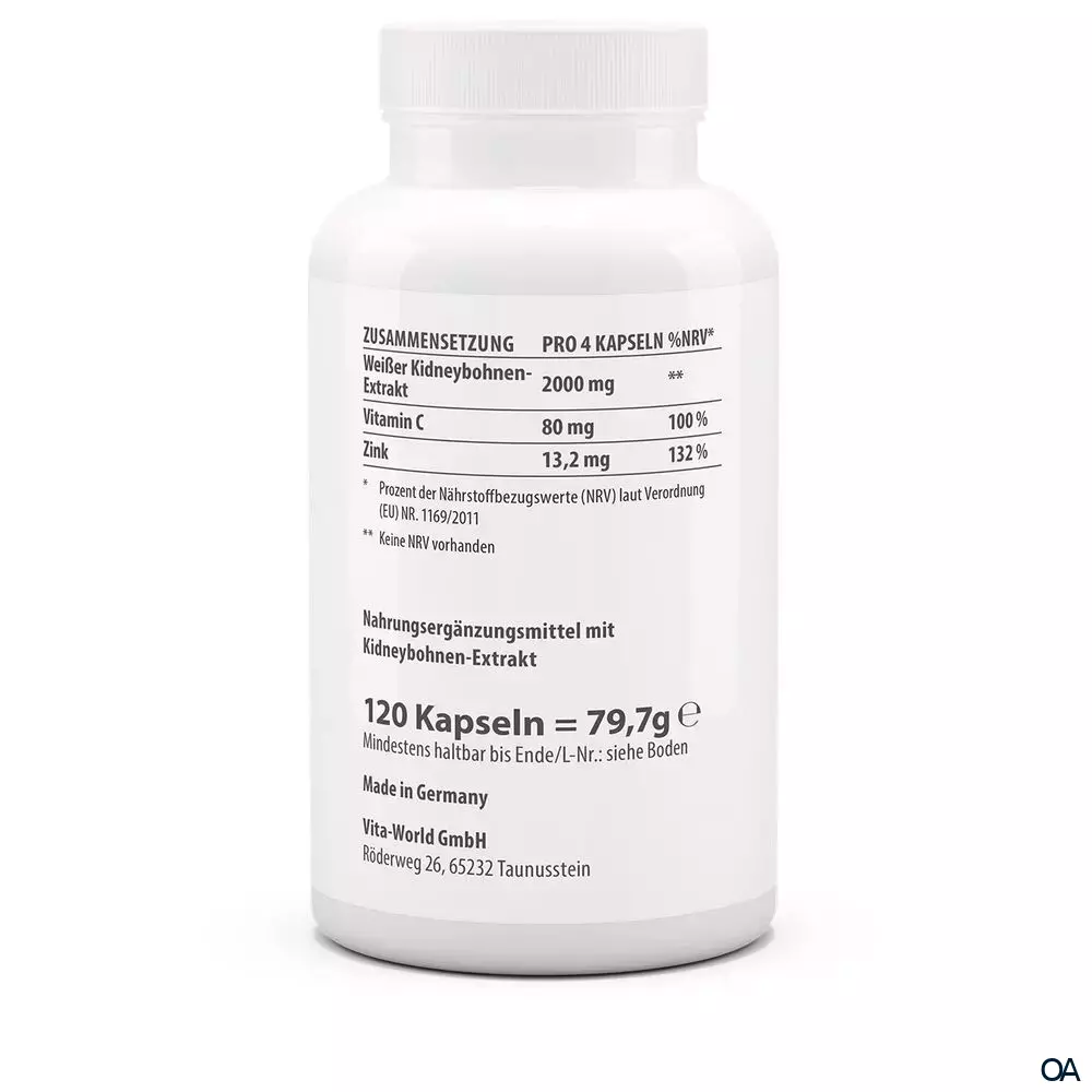 Vitalworld Kidneybohnen Extrakt 500 mg Kapseln