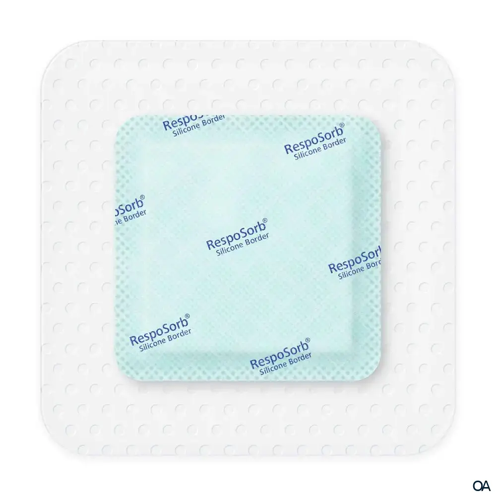 RespoSorb® Silicone Border selbsthaftende superabsorbierende Saugkompresse mit Silikonwundkontaktschicht steril, 10 x 10 cm