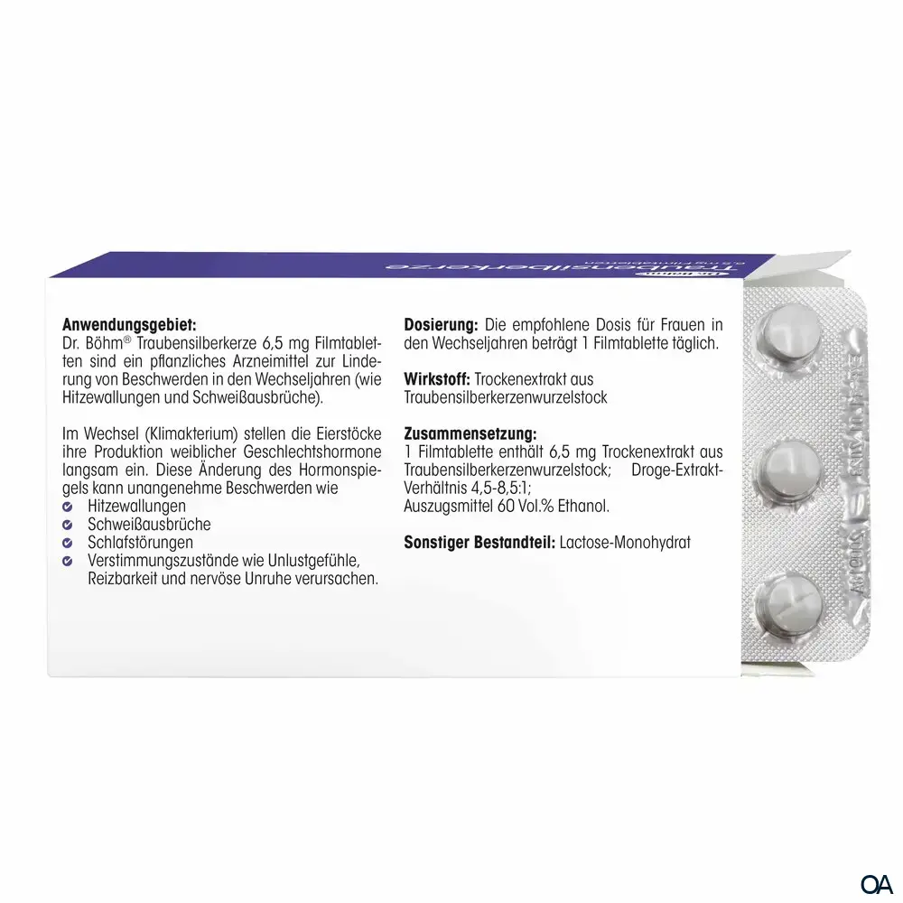 Dr. Böhm® Traubensilberkerze 6,5 mg Filmtabletten Dr. Böhm® Traubensilberkerze 6,5 mg Filmtabletten