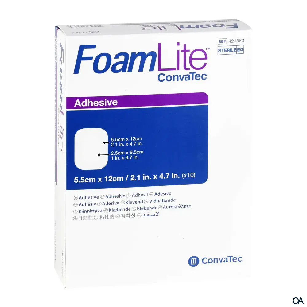 ConvaTec FoamLite Adhesive Schaumverband steril, 5,5 x 12 cm