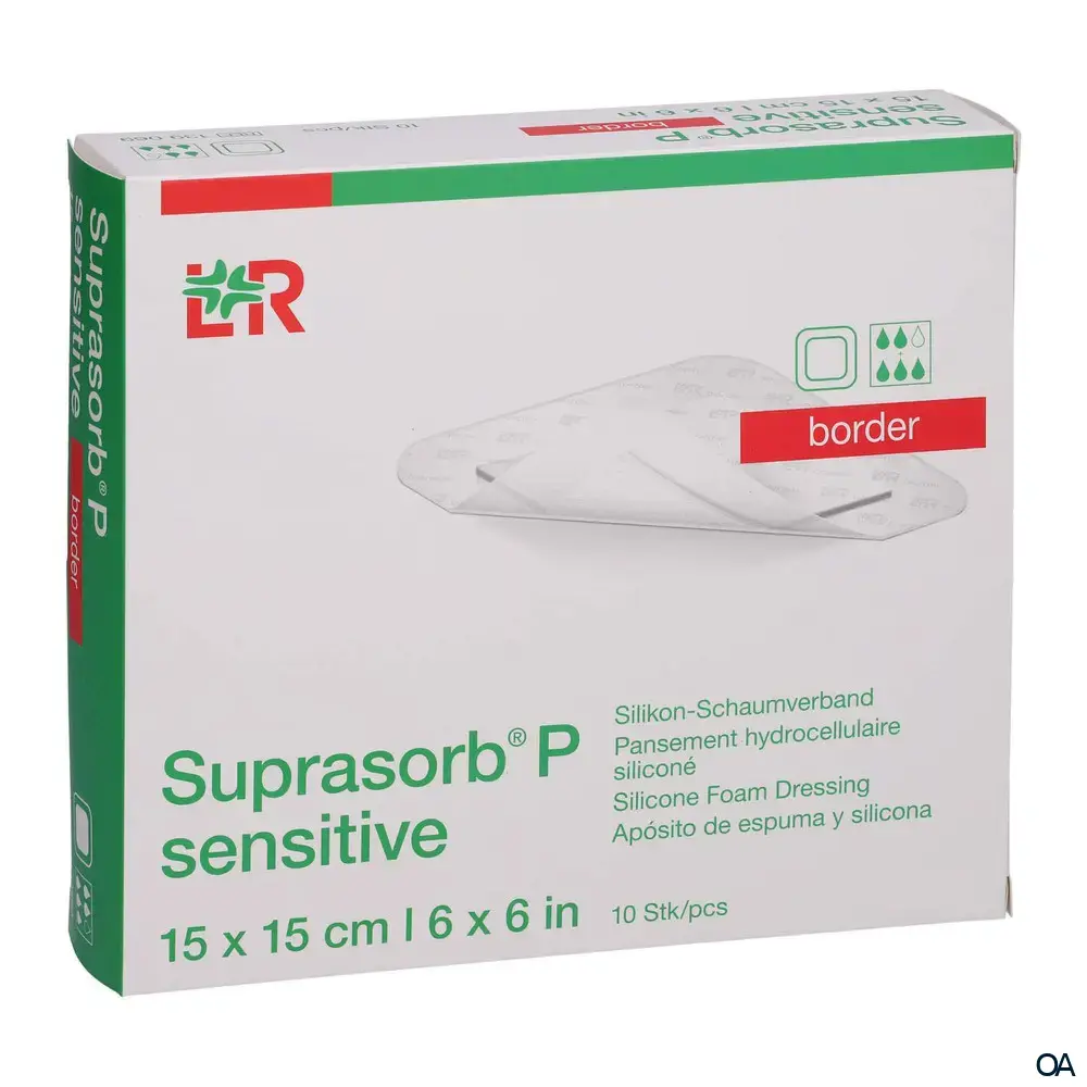 Suprasorb® P sensitive border Silikon-Schaumverband steril, 15 x 15 cm