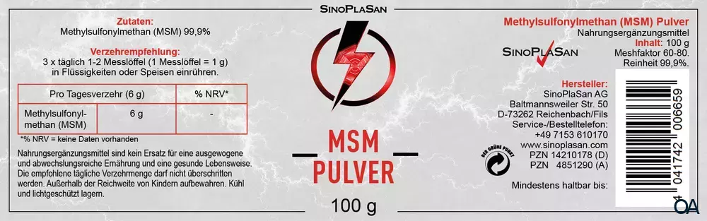 SinoPlaSan MSM Pulver