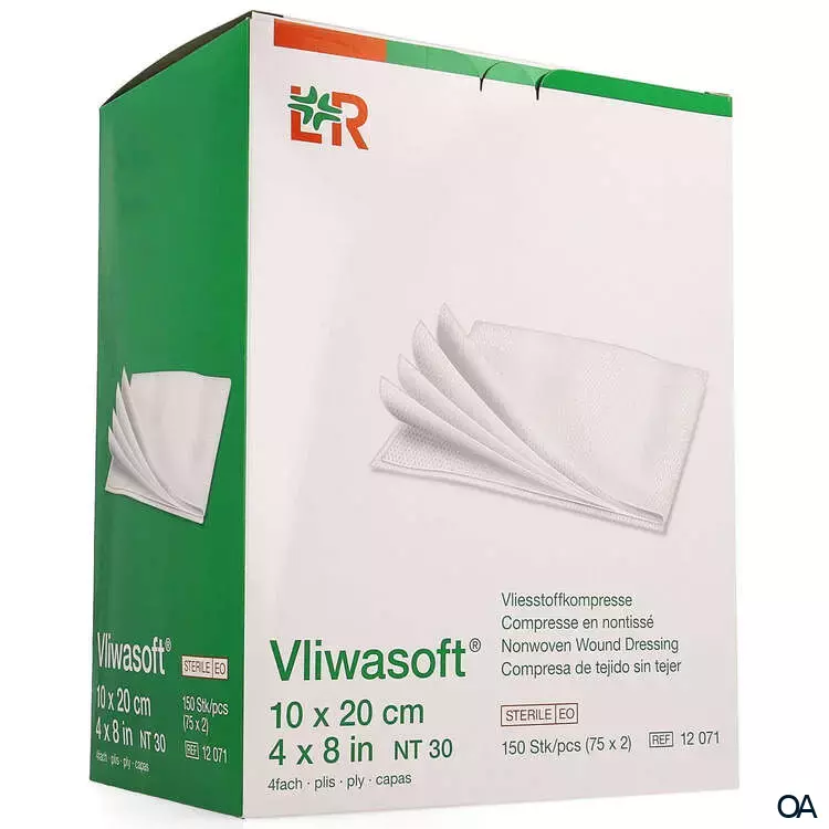 Vliwasoft® Vliesstoffkompressen, steril, 4-lagig, 20 x 10 cm Vliwasoft® Vliesstoffkompressen, steril, 4-lagig, 20 x 10 cm