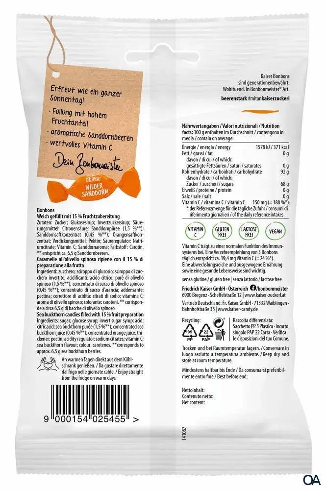 Kaiser Wilder Sanddorn Hustenbonbons Kaiser Wilder Sanddorn Hustenbonbons