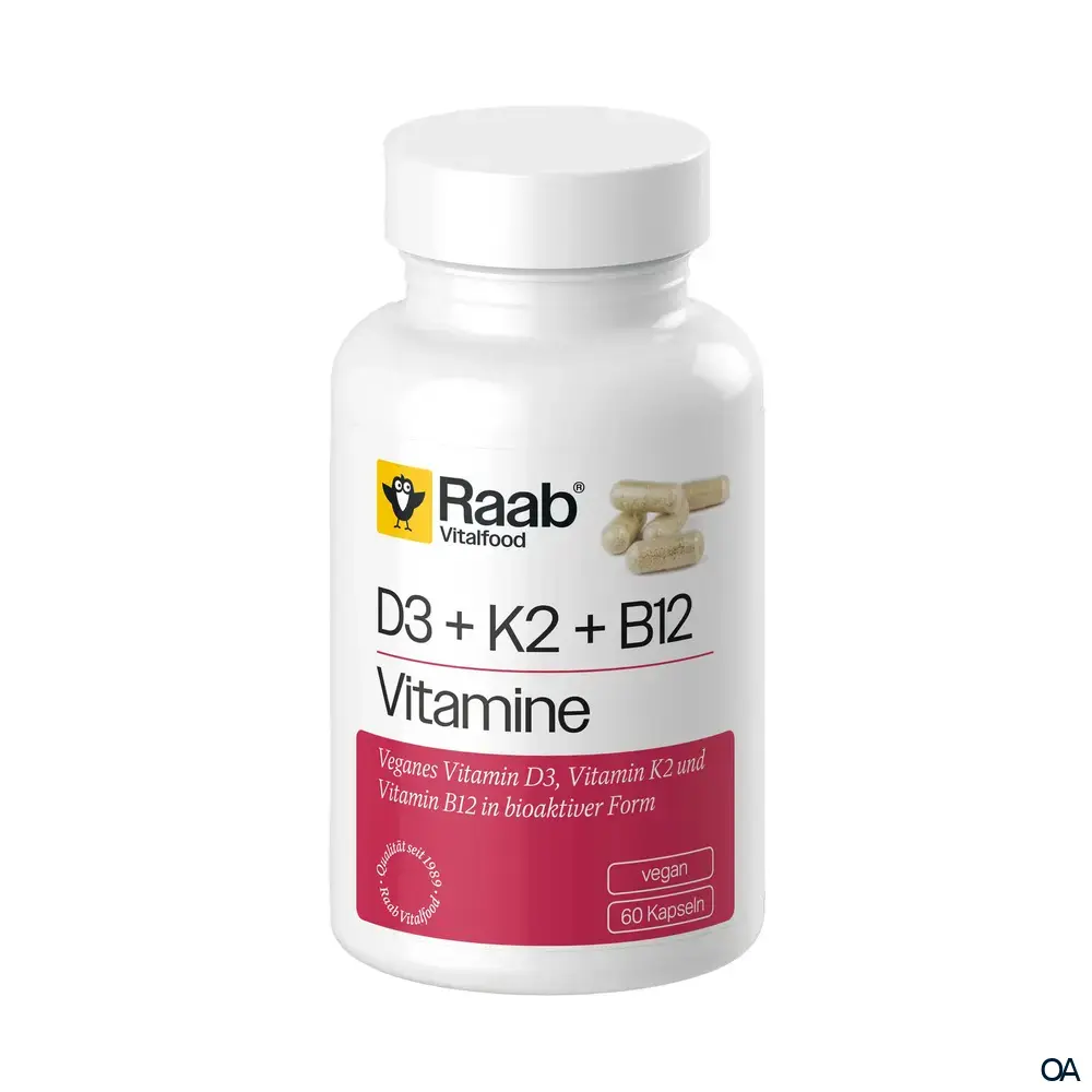 Raab® Vitalfood Vitamin D3 + K2 + B12 Kapseln
