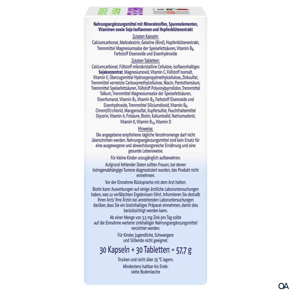 Doppelherz system MENO PLUS Hopfen-Extrakt + Soja-Isoflavone (30 Tabletten + 30 Kapseln) Doppelherz system MENO PLUS Hopfen-Extrakt + Soja-Isoflavone (30 Tabletten + 30 Kapseln)