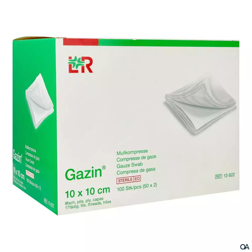 Gazin® Mullkompressen steril, 8-fach, 17-fädig, 10 x 10 cm