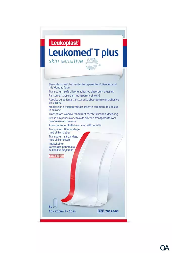 Leukomed ® T plus skin sensitive transparenter Folienverband mit Wundauflage 10 x 25 cm Leukomed ® T plus skin sensitive transparenter Folienverband mit Wundauflage 10 x 25 cm
