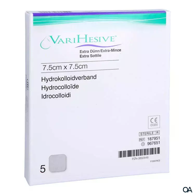 ConvaTec VARIHESIVE® Extra dünn Hydrokolloidverband steril, 7,5 x 7,5 cm