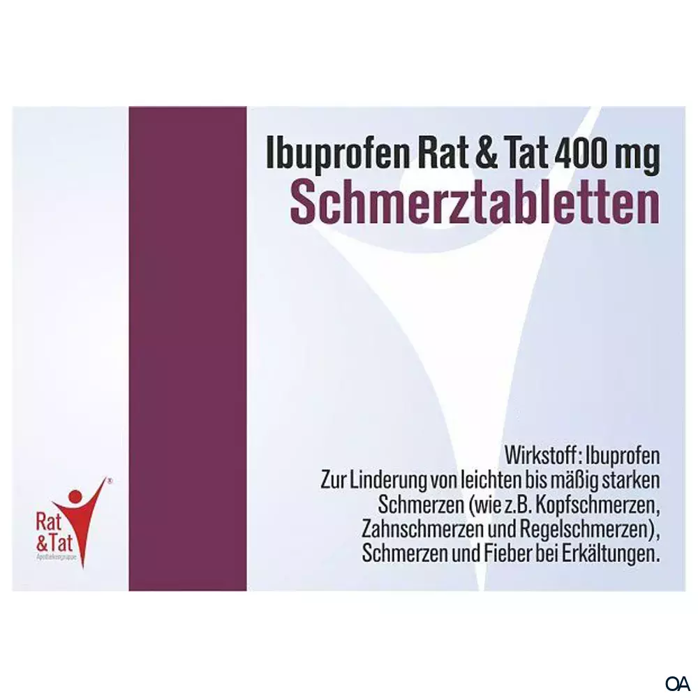 Ibuprofen Rat & Tat 400 mg Schmerztabletten Ibuprofen Rat & Tat 400 mg Schmerztabletten