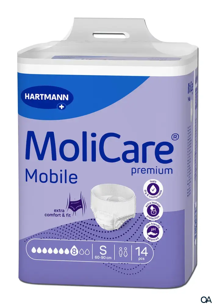 MoliCare® Premium Mobile 8 Tropfen Inkontinenz-Einweghosen, Größe S, 60-90 cm