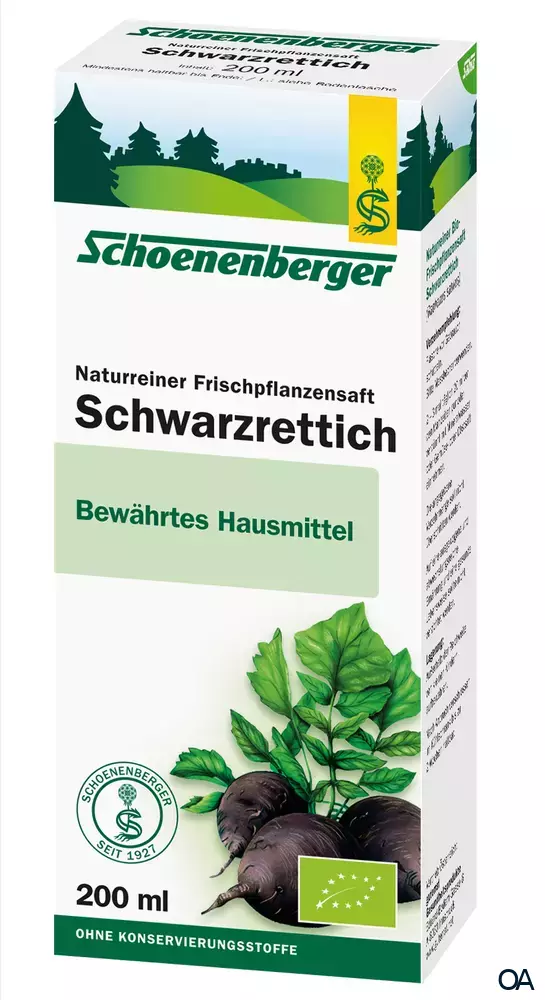 Schoenenberger Schwarzrettich Naturreiner Frischpflanzensaft (BIO) Schoenenberger Schwarzrettich Naturreiner Frischpflanzensaft (BIO)